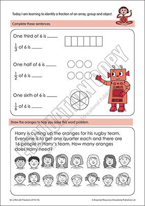 Identify a fraction or array, group or object Cover
