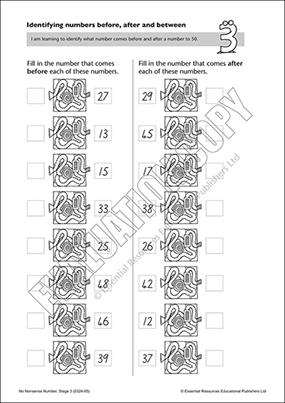 Identifying numbers before, after and between Cover