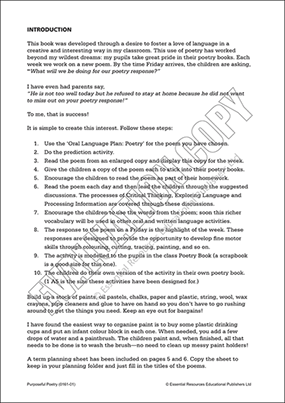Poetry programme: Intro + unit plans Cover