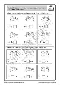 Solve addition and subtraction problems with two hands